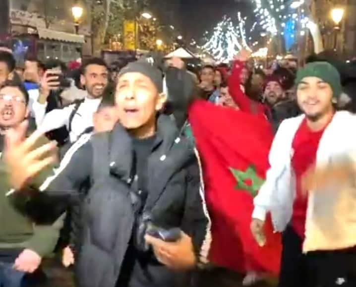 Marroquíes celebran a lo grande sus Semifinales