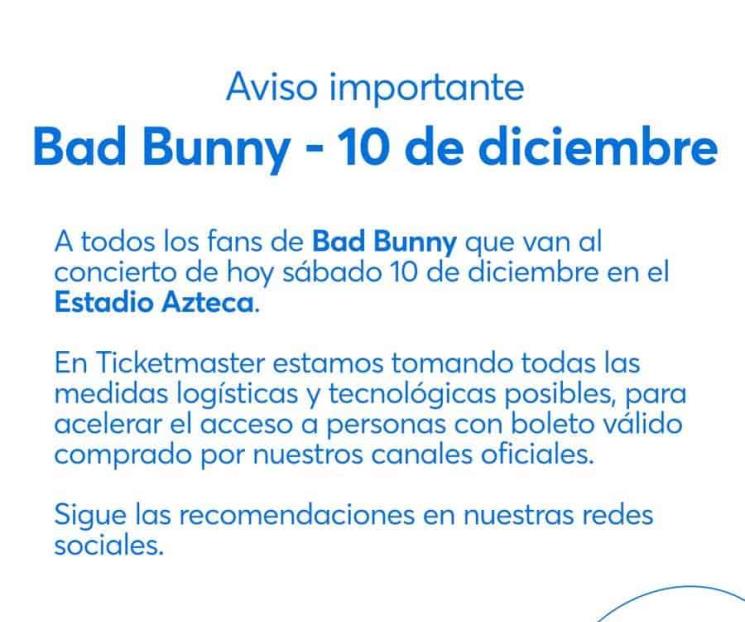 Ticketmaster toma medidas para concierto de Bad Bunny Ticketmaster toma medidas para concierto de Bad Bunny