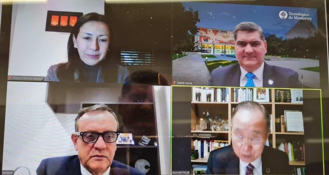 Exlíder de la ONU dialoga con rectores del Tec y Tríada