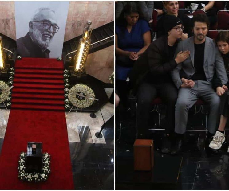 Despide Diego Luna a su padre en Bellas Artes Despide Diego Luna a su padre en Bellas Artes