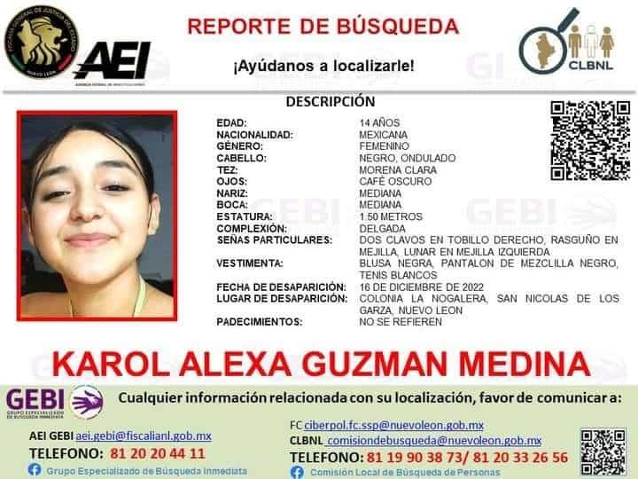 Desaparece menor; lanzan alerta