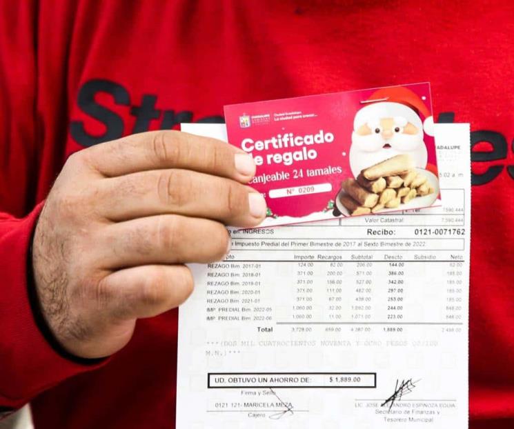 Motivarán en Guadalupe con Cenas Navideñas a pagar predial Motivarán en Guadalupe con Cenas Navideñas a pagar predial