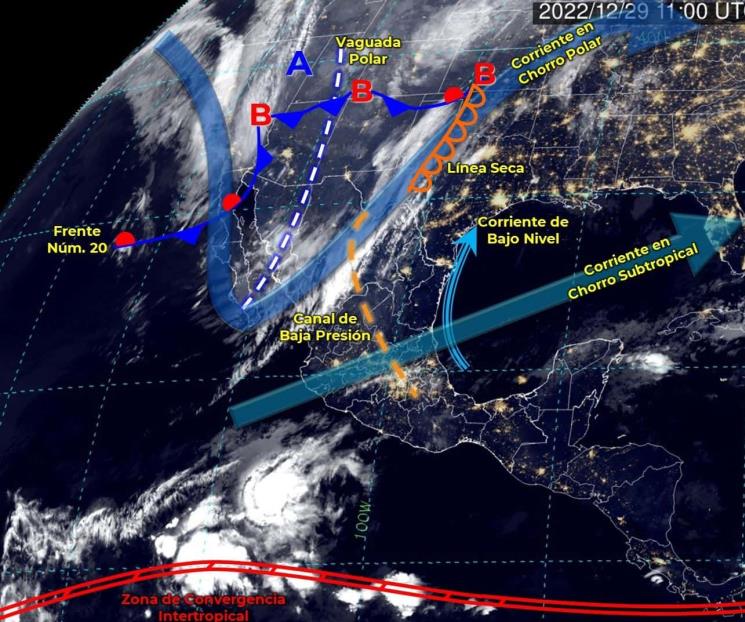 Por Frente Frío 20 continúan lluvias y temperaturas bajas