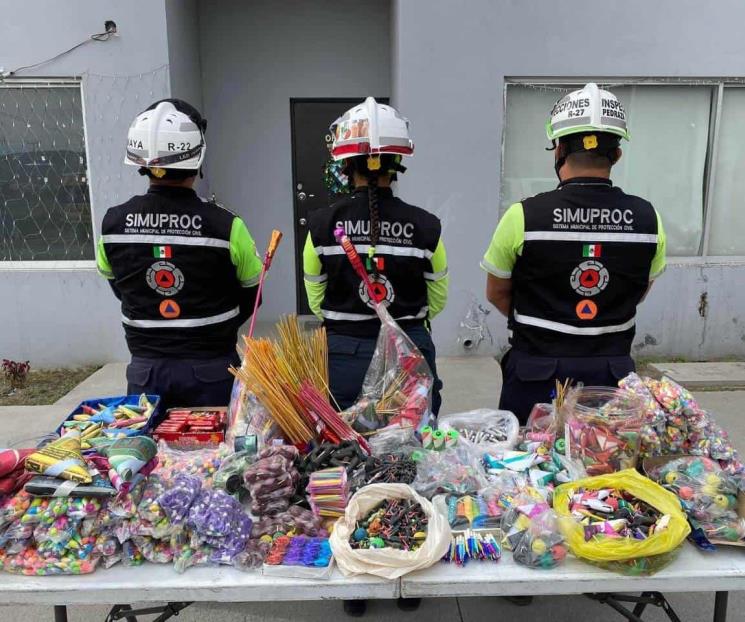 Decomisan más de 500 kg de pirotecnia