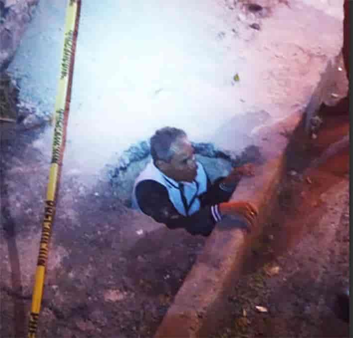 Cae a pozo y resulta lesionado Cae a pozo y resulta lesionado