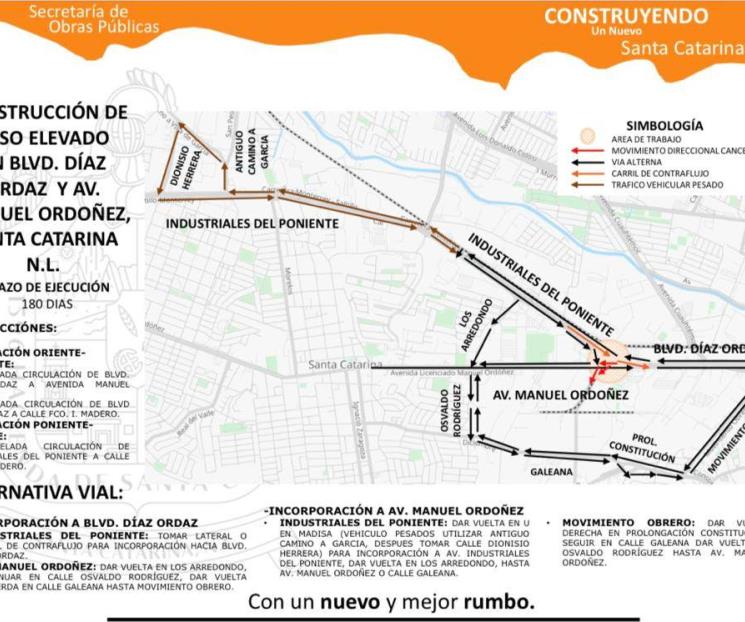 Anuncia SC restricciones viales por obras de paso elevado Anuncia SC restricciones viales por obras de paso elevado