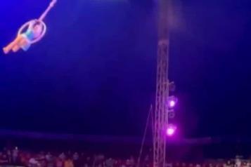 Trapecista cae de más de 5 metros de altura en Tampico