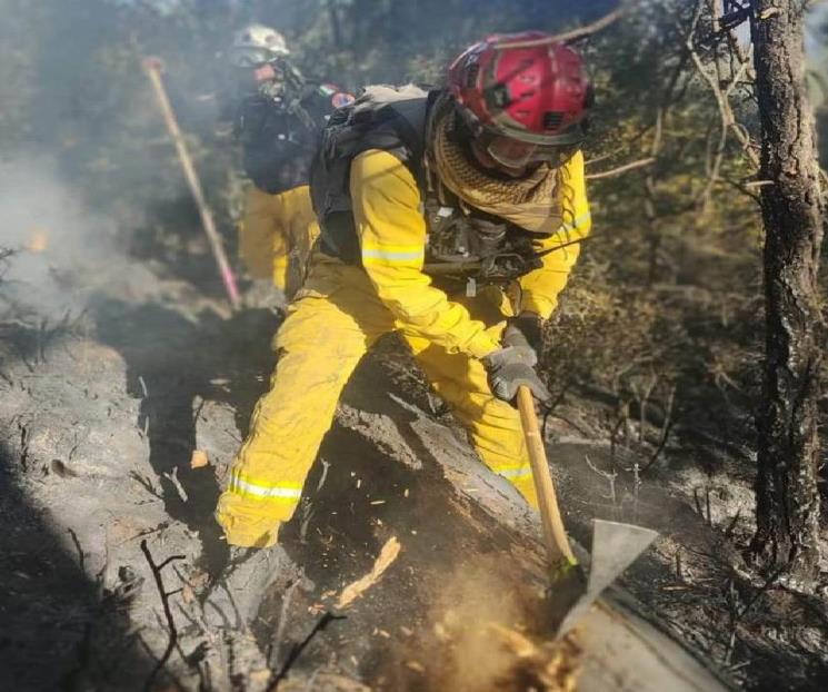 Reanudan combate a incendio en Galeana Reanudan combate a incendio en Galeana