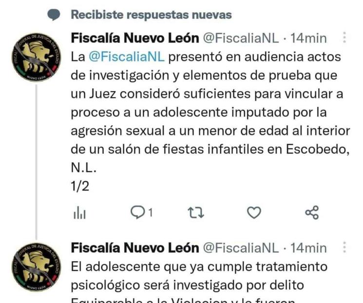 Vinculan a proceso a menor por abuso sexual en fiesta Vinculan a proceso a menor por abuso sexual en fiesta