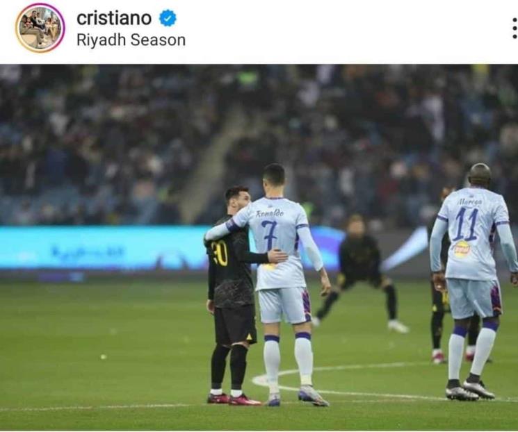 Disfruta CR7 de coincidir con Leo Messi