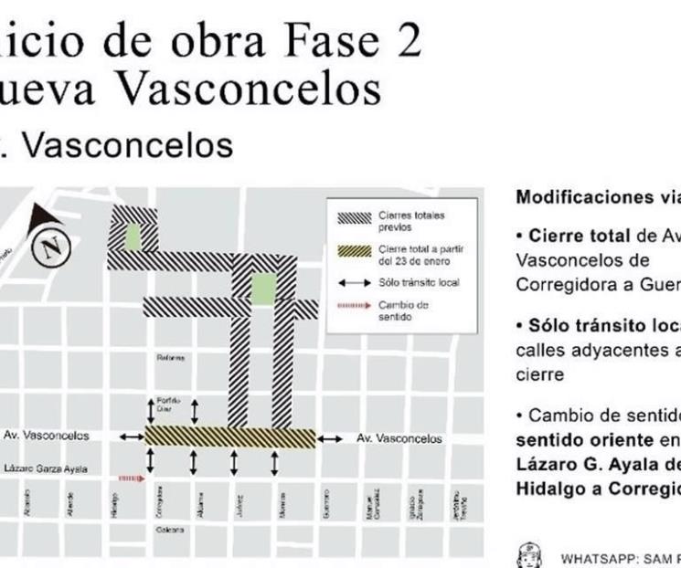 Anuncia San Pedro cierre de avenida Vasconcelos Anuncia San Pedro cierre de avenida Vasconcelos