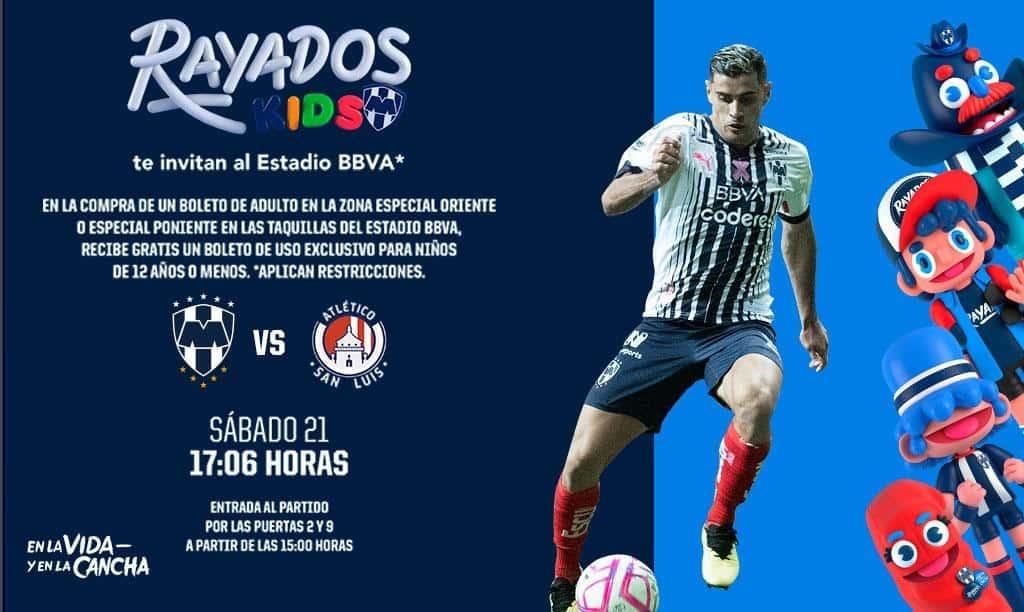 Busca Rayados que niños menores de 12 entren gratis