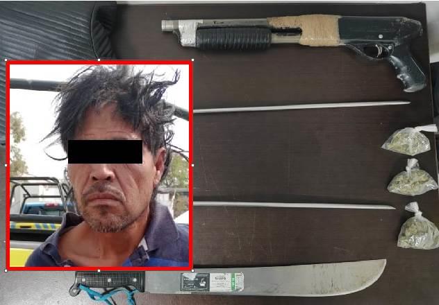 Capturan a hombre con escopeta y droga Capturan a hombre con escopeta y droga