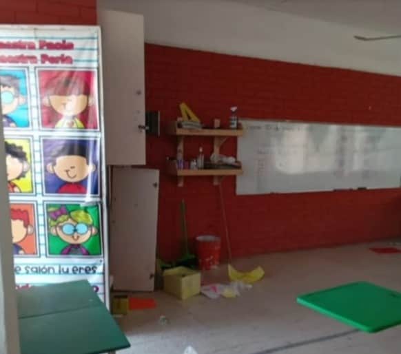 Varios desconocidos saquearon las instalaciones de una escuela primaria del municipio de Zuazua