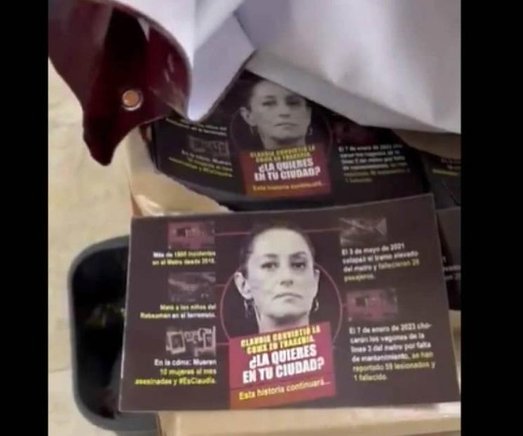 Decomisan folletos contra Sheinbaum en alcaldía Cuauhtémoc Decomisan folletos contra Sheinbaum en alcaldía Cuauhtémoc