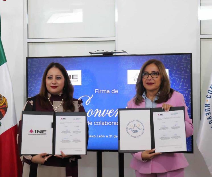 Signan INE y CEDHNL convenio en pro de los derechos humanos Signan INE y CEDHNL convenio en pro de los derechos humanos