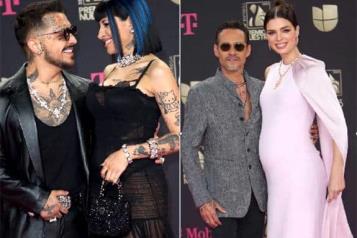 Mucho estilo en la alfombra magenta de Lo Nuestro