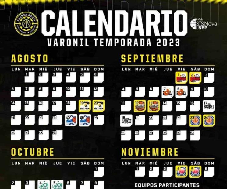 Listo el calendario de FR