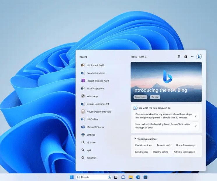 Ya puedes usar Bing con ChatGPT desde la barra de tareas