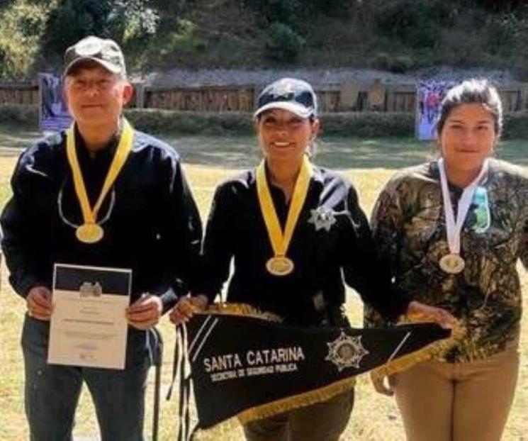 Gana oro en Tiro directora de policía de Santa Catarina