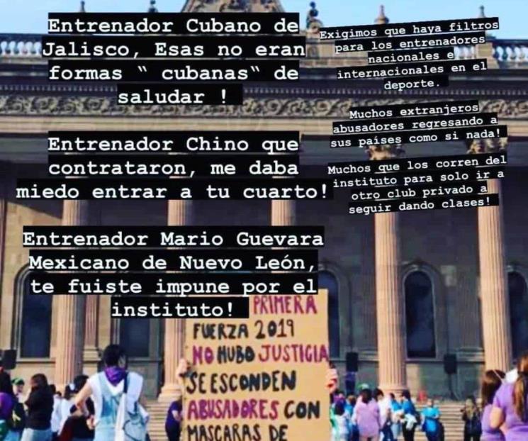 Atleta regia difunde que sufrió acoso