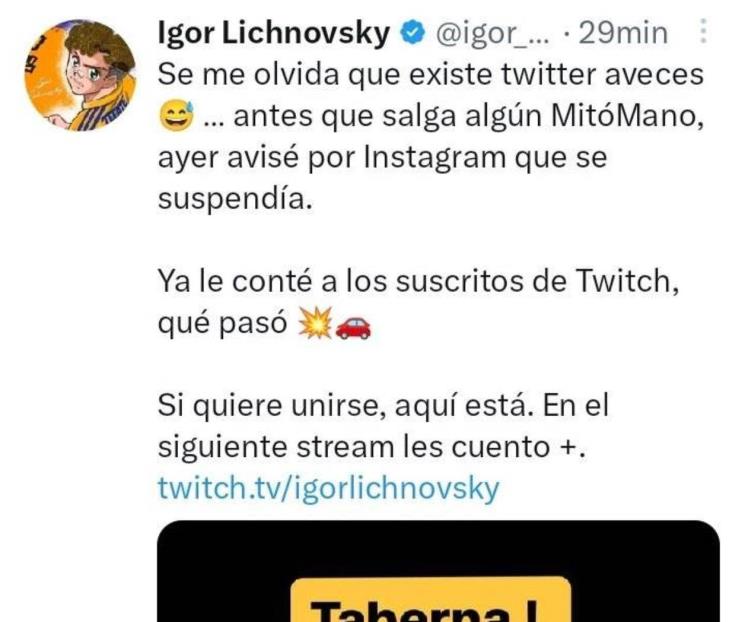 Aclara Igor el por qué no hizo Twicht con Nahuel en domingo Aclara Igor el por qué no hizo Twicht con Nahuel en domingo