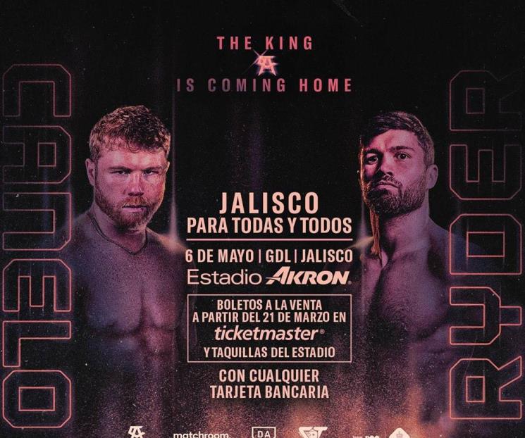 Boletos para pelea de Canelo vs Ryder, pronto a la venta