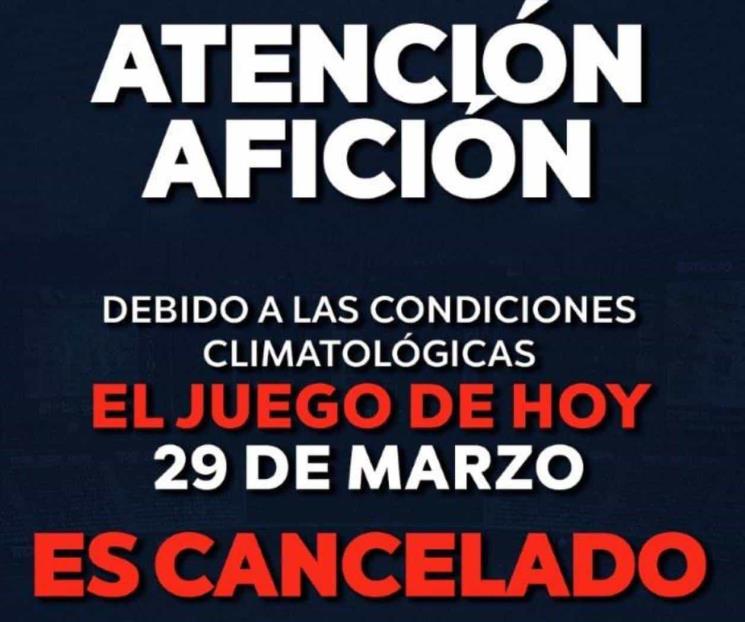 Se cancela el juego de Sultanes