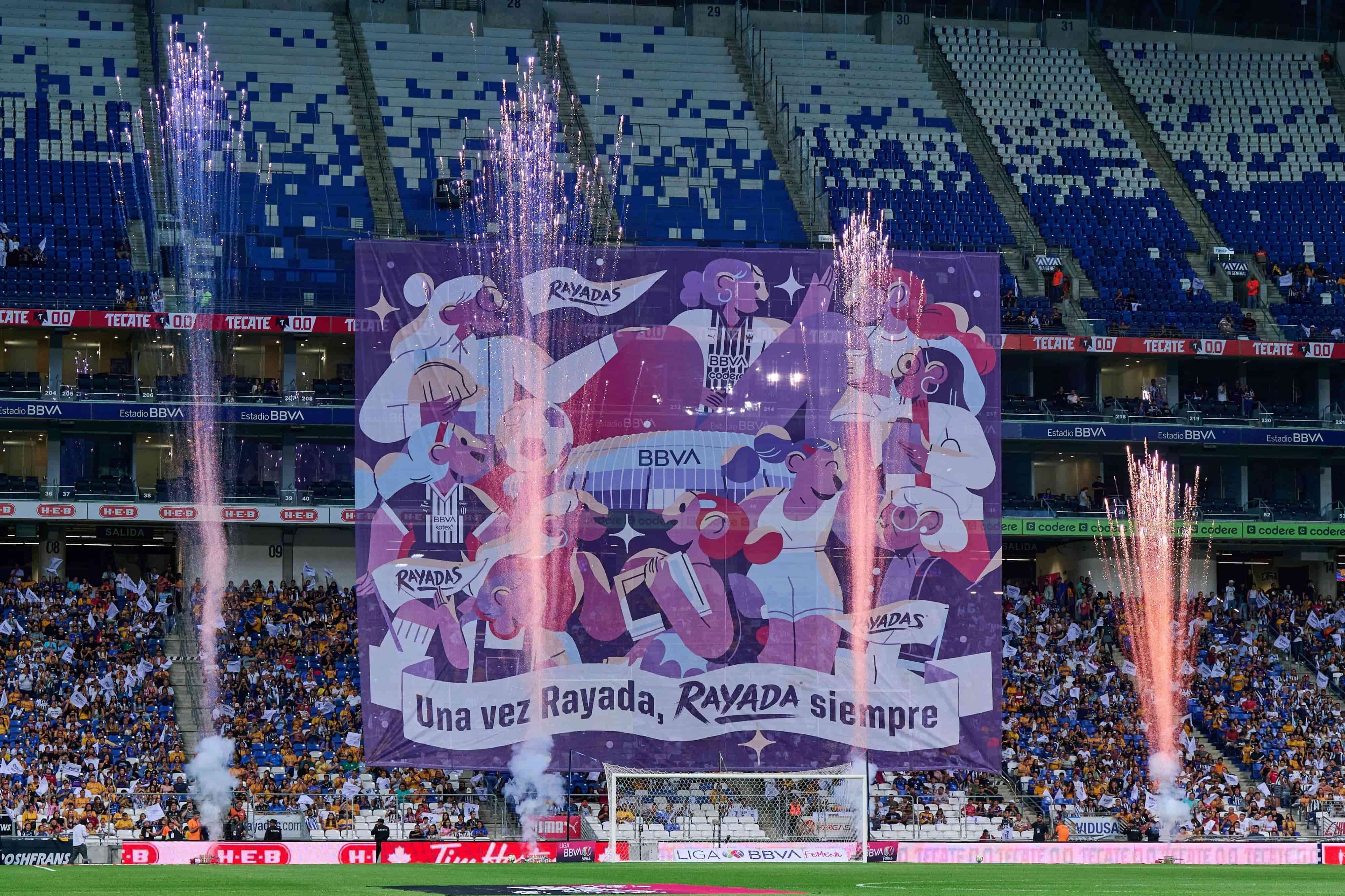 Tifo de Rayadas.