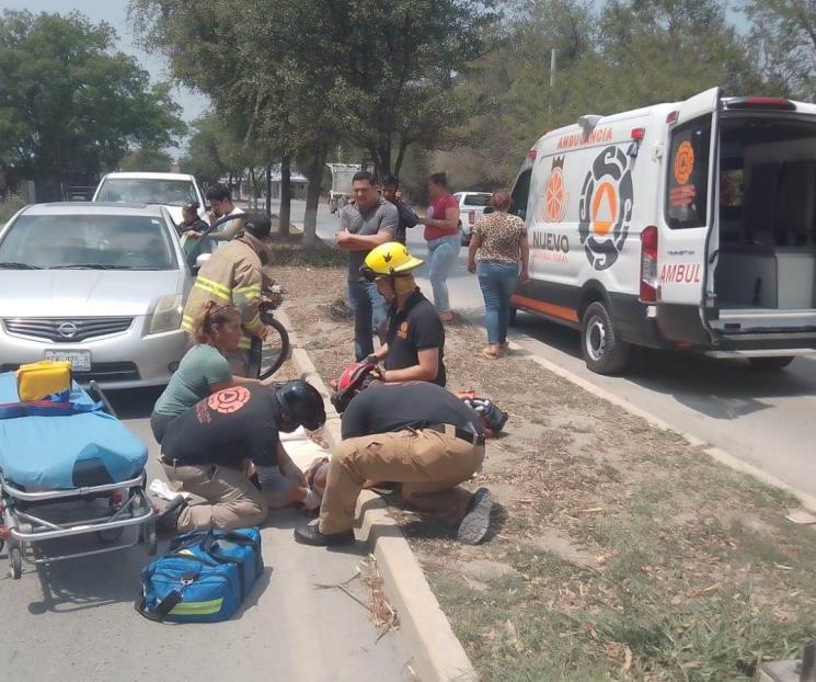 Deja choque a motociclista herido Deja choque a motociclista herido