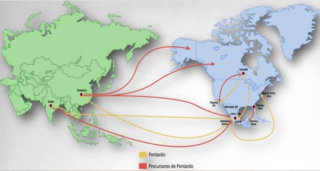 Las rutas del fentanilo que pasan por México Las rutas del fentanilo que pasan por México