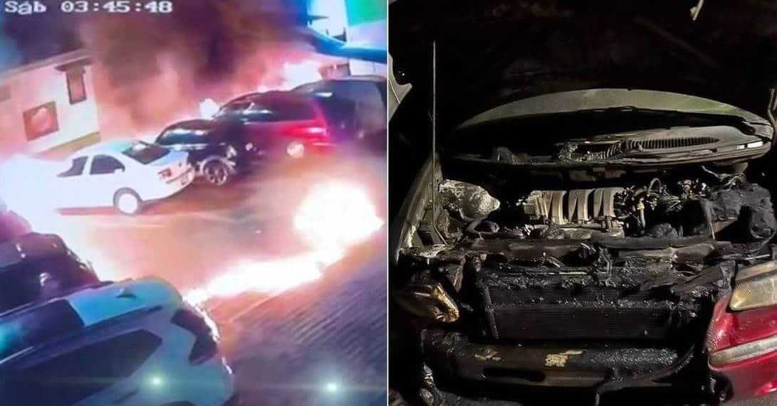 Encapuchados incendian 6 autos en fraccionamiento de Morelia