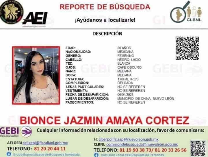 Familiares, amigos y grupos sociales, organizaron una marcha “morada”, para exigir se esclarezca las causas de la muerte de la joven Bionce Jazmín, encontrada sin vida en un rancho del municipio de China, Nuevo León