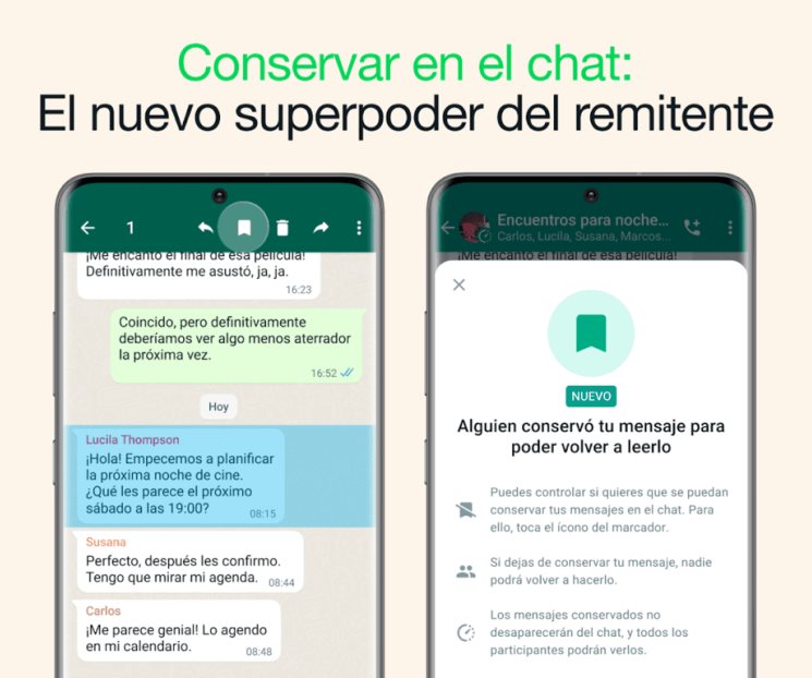 WhatsApp ahora permite guardar mensajes que desaparecen
