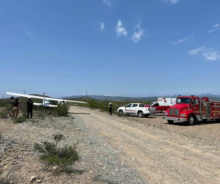 Aterriza avioneta de emergencia