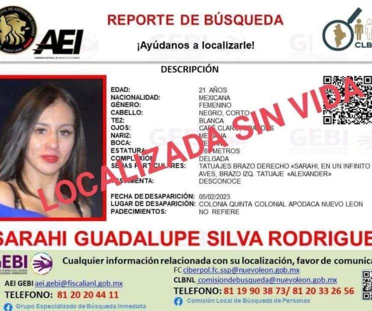 Hallan muerta a desaparecida