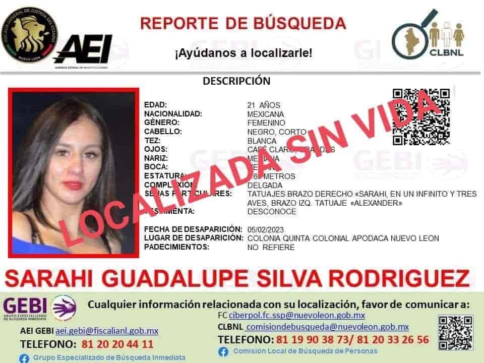 Una jovencita que estaba reportado como desparecida, fue encontrada asesinada a golpes y envuelta en una cobija, en un predio del municipio de Apodaca