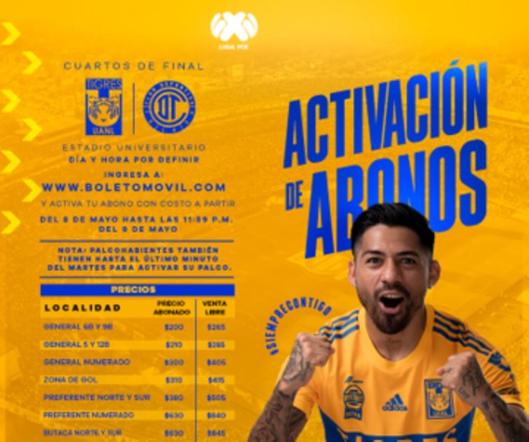 Arranca Tigres activación de abonos para Cuartos