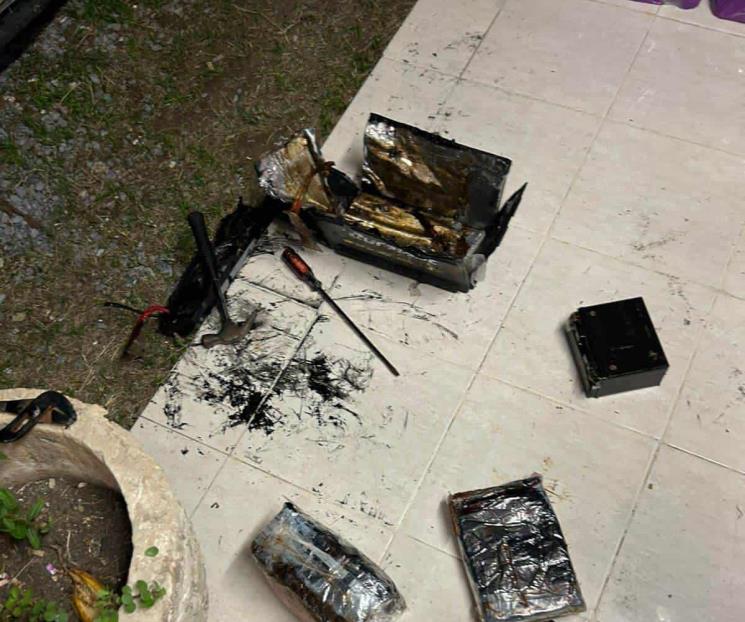 Descubren droga dentro de acumulador