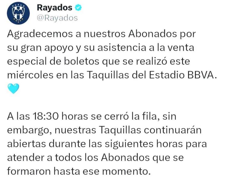 Ofrece Monterrey disculpa a abonados