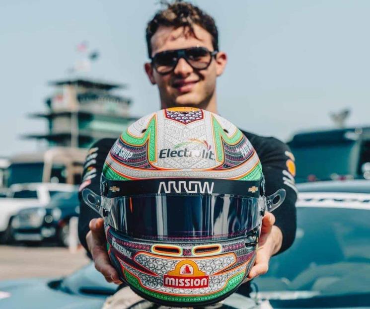 Da a conocer O’Ward su casco para las 500 Millas