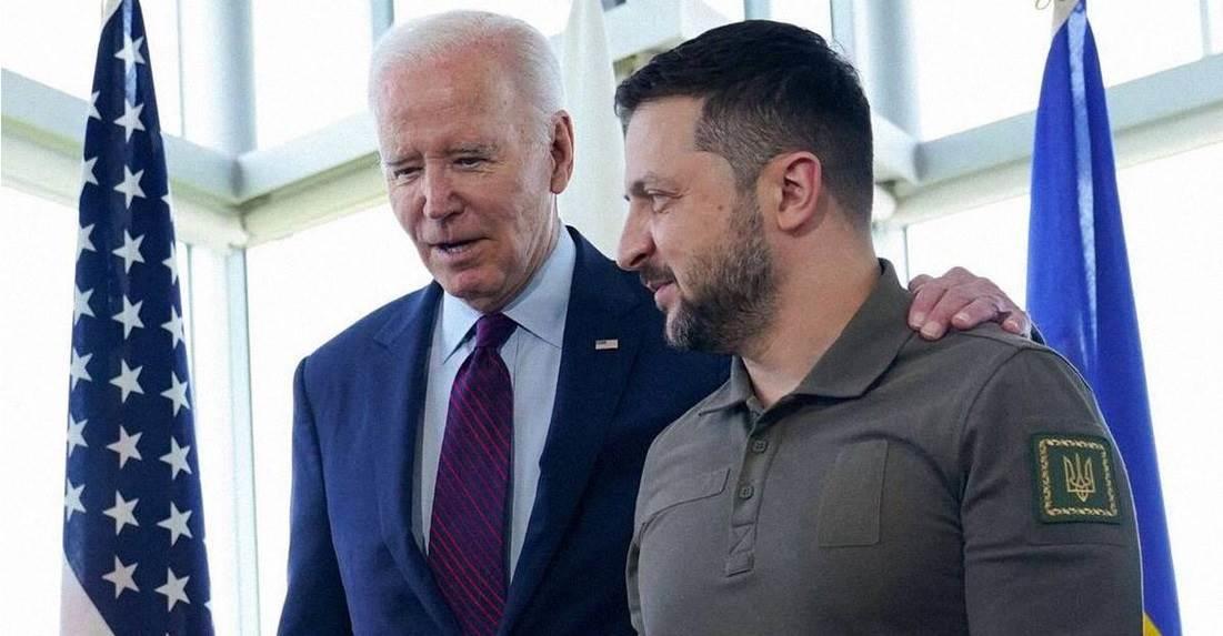 Difunden imágenes de Biden y Zelensky en el G7