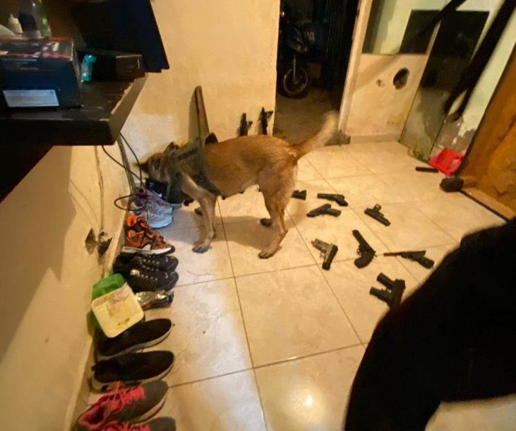 Encuentran 14 armas de fuego tras cateo