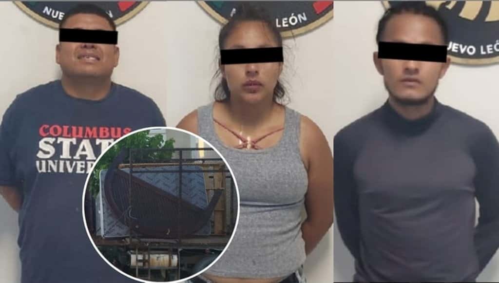 Elementos de la Secretaría de Seguridad y Vialidad de Salinas Victoria, detuvieron a dos hombres y una mujer tras ingresar a un domicilio e intentar sustraer muebles en la colonia Bosques de Castilla