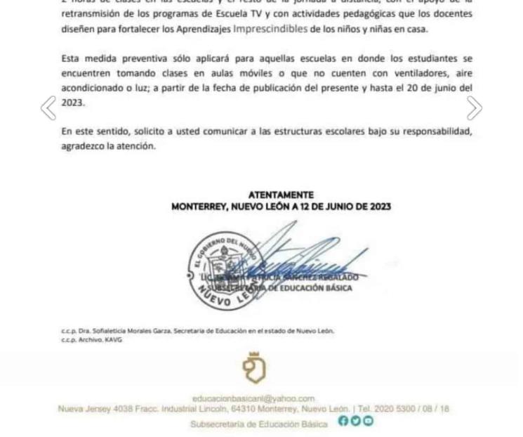 Anuncia SEP NL clases a distancia por ola de calor