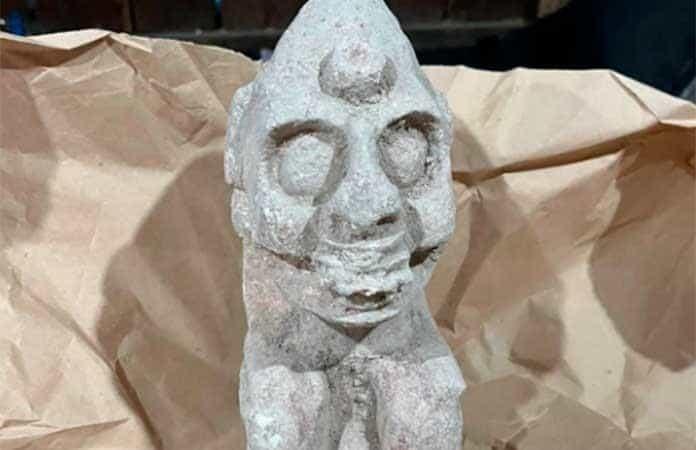 En tramo 7 hallan escultura de deidad de la muerte