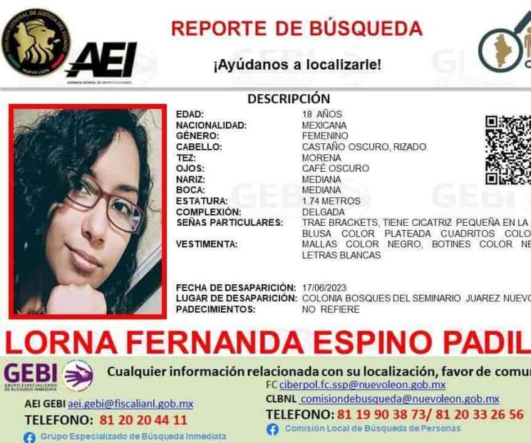 Intensifican búsqueda de jovencita