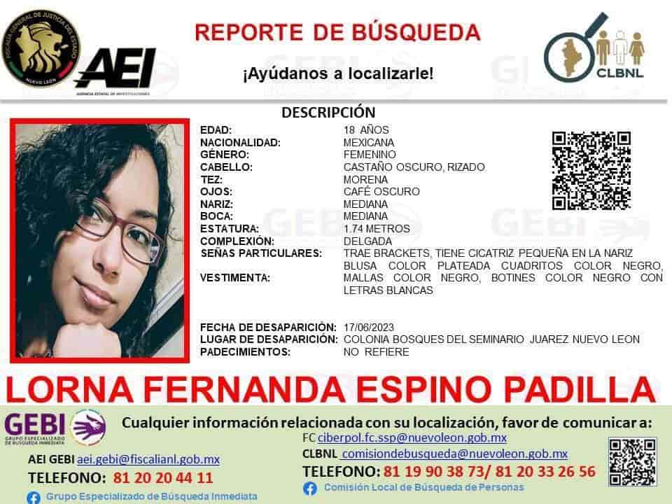 Elementos del Grupo de Búsqueda Inmediata de la Fiscalía del Estado, intensifico la búsqueda de la estudiante del municipio de Juárez, que desapareció, después de salir de su casa para visitar a unos amigos.
