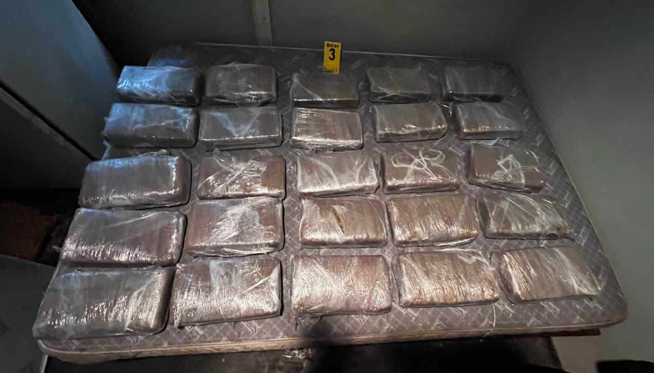 Elementos de la Agencia Estatal de Investigaciones, catearon un domicilio decomisando droga, en San Nicolás.