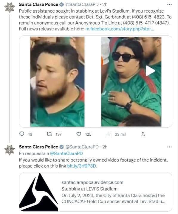 Policía de Santa Clara busca a agresor en partido de México